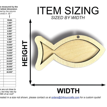 Unfinished Wood 2 Layer Fish Shadowbox Shape | DIY Craft Cutout | up to 46" DIY