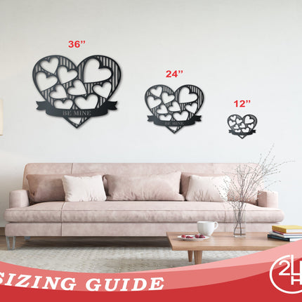Metal Heart of Hearts Wall Art - Metal Sign - 14 Color Options