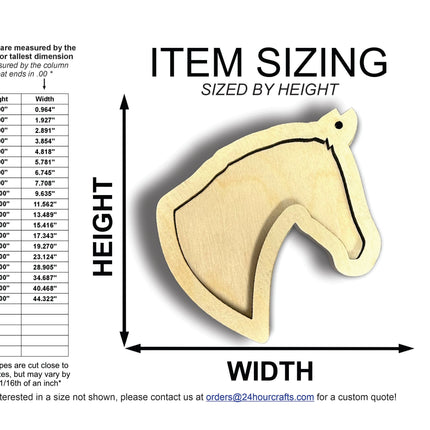 Unfinished Wood 2 Layer Horse Shadowbox Shape | DIY Craft Cutout | up to 46" DIY