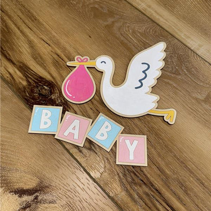 Unfinished Wood Etched Flying Stork Shape | Paint By Line Crafts | up to 30" DIY