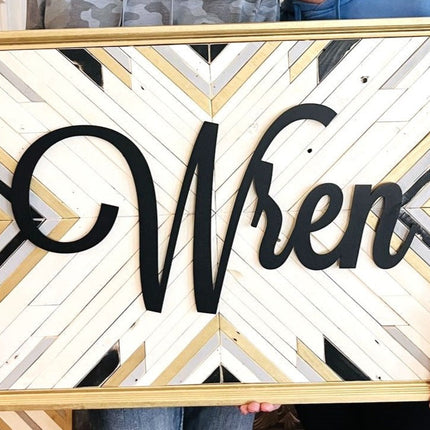 Metal Custom Script Font | Personalized Script Word Sign | Indoor Outdoor | Up to 46" | Over 20 Color Options