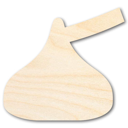 Unfinished Wood Candy Kiss Shape - Craft - up to 46" DIY