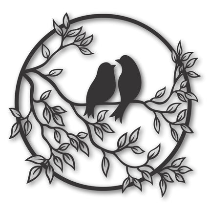 Metal Love Birds Wall Art
