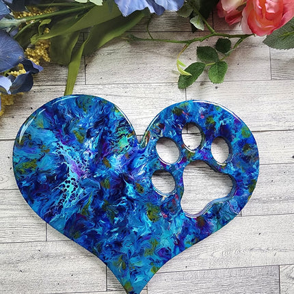 Unfinished Wood Pawprint Heart Shape | Valentine's Day | Pet | DIY Craft Cutout | Up to 46"