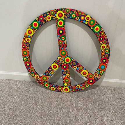 Unfinished Wood Peace Sign Symbol Shape - Craft - up to 46" DIY