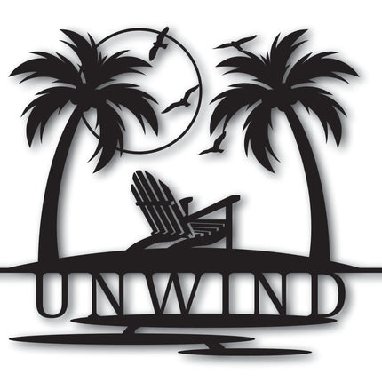 Metal Beach Sign | Custom Metal Palm Tree Sign | 15 Color Options