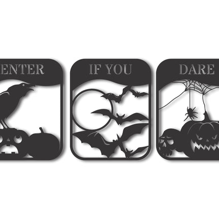 Custom Metal Halloween Signs | Set of 3 | Indoor Outdoor | Up to 46" | Over 20 Color Options