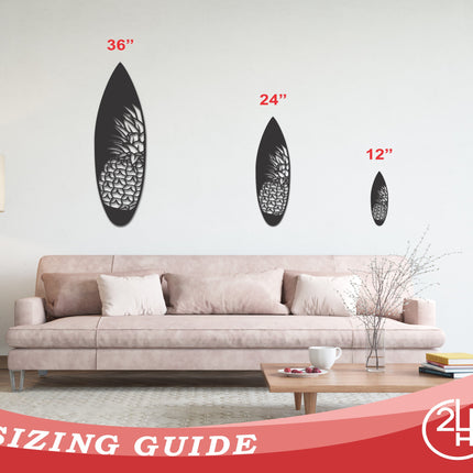 Metal Surfboard Wall Decor | Tropical Surfboard Wall Art | 15 Color Options
