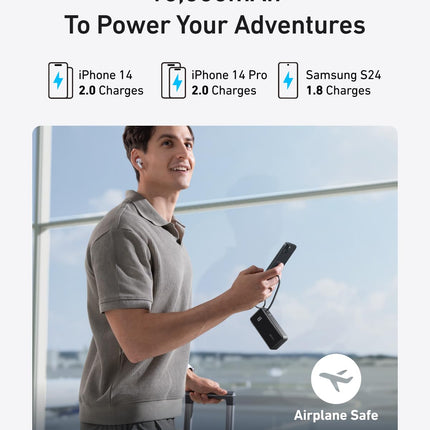 Anker Power Bank (10K, Fusion, Built-In Cable)
