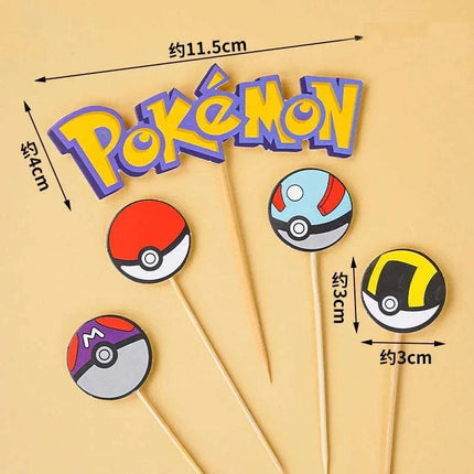 13 PCS Set Pokemon Cake Topper Party Anime Figure, Pikachu Happy Birthday Cake Decoration Ornament Pikachu Bulbasaur Psyduck Charmander Squirtle Jigglypuff