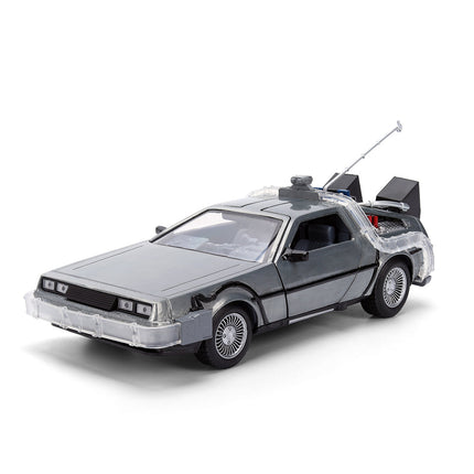 Back to the Future die-cast 1:24 scale 40th Anniversary "Hollywood Rides" light-up DeLorean Time Machine