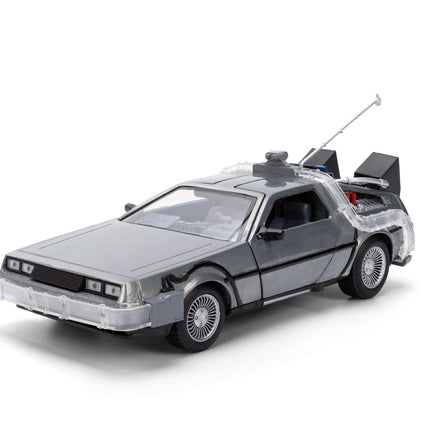 Back to the Future die-cast 1:24 scale 40th Anniversary "Hollywood Rides" light-up DeLorean Time Machine