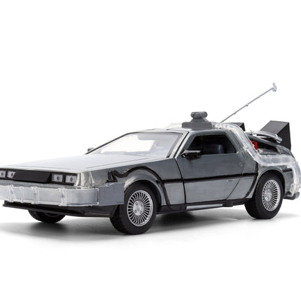 Back to the Future die-cast 1:24 scale 40th Anniversary "Hollywood Rides" light-up DeLorean Time Machine