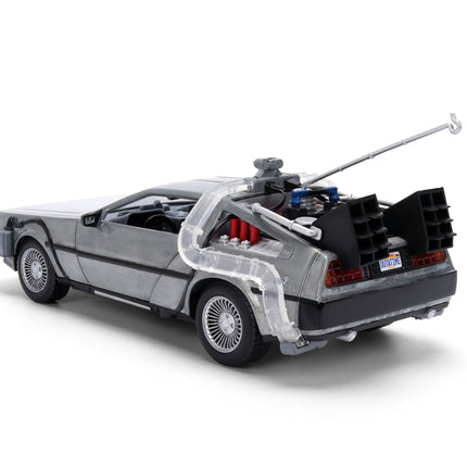 Back to the Future die-cast 1:24 scale 40th Anniversary "Hollywood Rides" light-up DeLorean Time Machine