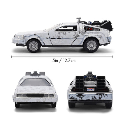 Back to the Future die-cast 1:32 scale 40th Anniversary "Hollywood Rides" DeLorean Time Machine (Frost Finished)