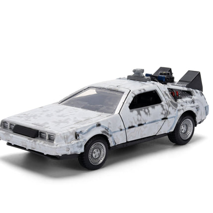 Back to the Future die-cast 1:32 scale 40th Anniversary "Hollywood Rides" DeLorean Time Machine (Frost Finished)