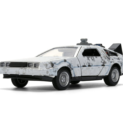 Back to the Future die-cast 1:32 scale 40th Anniversary "Hollywood Rides" DeLorean Time Machine (Frost Finished)