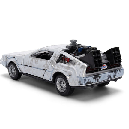 Back to the Future die-cast 1:32 scale 40th Anniversary "Hollywood Rides" DeLorean Time Machine (Frost Finished)