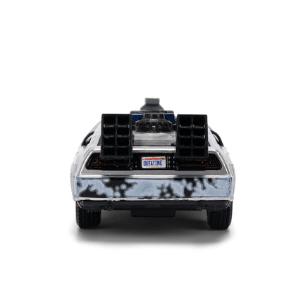Back to the Future die-cast 1:32 scale 40th Anniversary "Hollywood Rides" DeLorean Time Machine (Frost Finished)