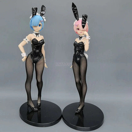 Rem and Ram Twins Bunny Outfit Anime Figurines, Re:ZERO Starting Life in Another World Action Figures