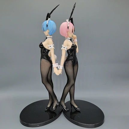 Rem and Ram Twins Bunny Outfit Anime Figurines, Re:ZERO Starting Life in Another World Action Figures