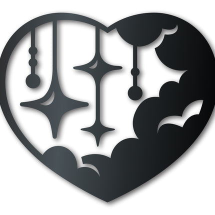 Metal Custom Starry Heart Wall Art - Metal Sign - 14 Color Options