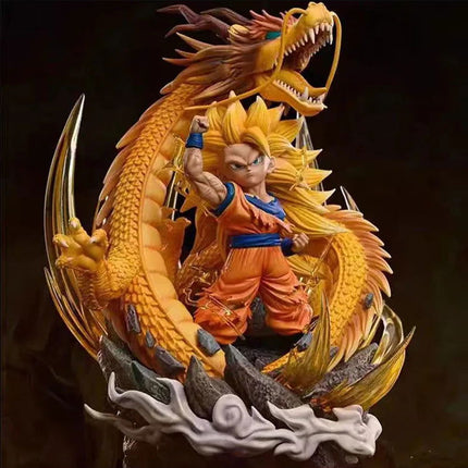Super Saiyan 3 Goku Chibi Figure, SSJ3 Dragon Ball Z DBZ Figurine, Anime 6 in