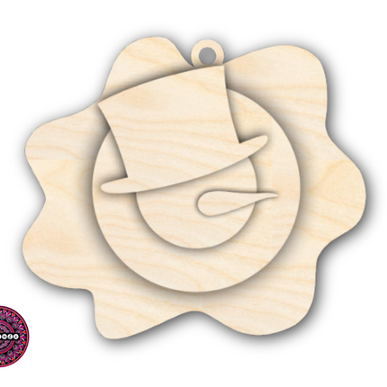 Unfinished Wood Melting Snowman with Top Hat 5pc. Set | JGrondz | DIY Craft Cutout | 4" | 1/4" Thick