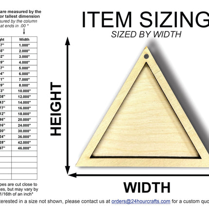 Unfinished Wood 2 Layer Triangle Shadowbox Shape | DIY Craft Cutout | up to 46" DIY