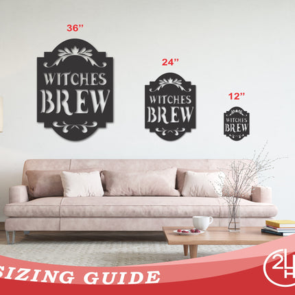 Metal Halloween Sign | Metal Halloween Witches Brew Sign | 15 Color options