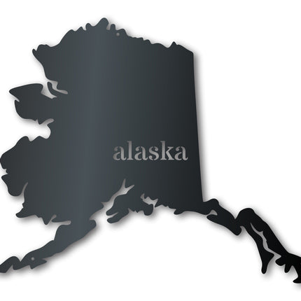 Metal Alaska Wall Art | Custom Metal US State Sign | Indoor Outdoor | Up to 46" | Over 20 Color Options