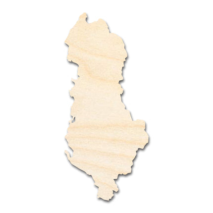 Unfinished Wood Albania Country Shape - Southeast Europe Craft - up to 46" DIY