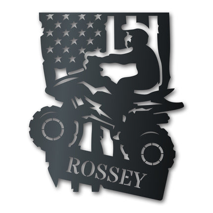 Customizable American Quad Metal Sign | Indoor Outdoor | Up to 46" | Over 20 Color Options