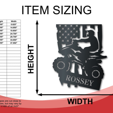 Customizable American Quad Metal Sign | Indoor Outdoor | Up to 46" | Over 20 Color Options