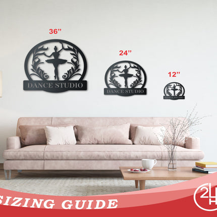 Ballerina Monogram Custom Metal Wall Art | Indoor Outdoor | Up to 46" | Over 20 Color Options