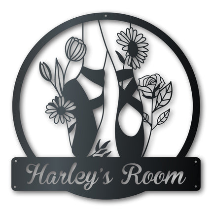Ballet Flowers Custom Metal Wall Art | Indoor Outdoor | Up to 46" | Over 20 Color Options