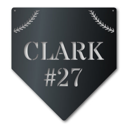 Custom Metal Baseball Homeplate Wall Art - Custom Metal Sports Sign - 14 Color Options