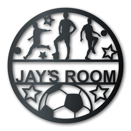 Custom Metal Boys Soccer Monogram Wall Art - Metal Sports Sign - 14 Color Options