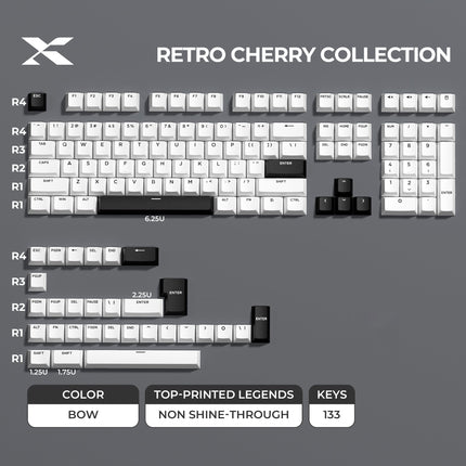 XVX Retro Cherry Series Color Matching Double-Shot PBT Keycap Set