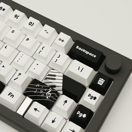 Classic Piano Design Keycaps and Mechanical Keyboard