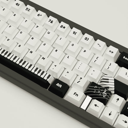 Classic Piano Design Keycaps and Mechanical Keyboard