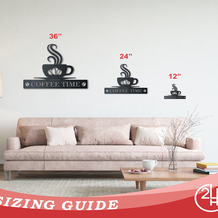 Custom Metal Coffee Bean Wall Art | Indoor Outdoor | Up to 46" | Over 20 Color Options
