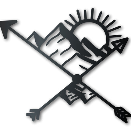 Metal Arrow Mountains Wall Art | Indoor Outdoor | Up to 46" | Over 20 Color Options