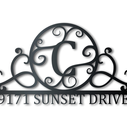 Custom Metal Monogram Address Wall Art | Indoor Outdoor | Up to 46" | Over 20 Color Options