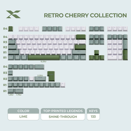 XVX Retro Cherry Series Color Matching Double-Shot PBT Keycap Set