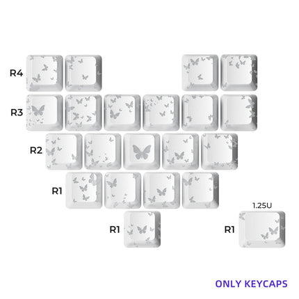 XVX IMD FlutterBloom Heart Layout 21-Key Artisan Keycap Set