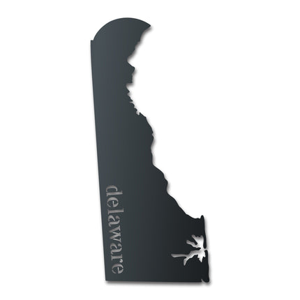 Metal Delaware Wall Art - Custom Metal US State Sign - 14 Color Options