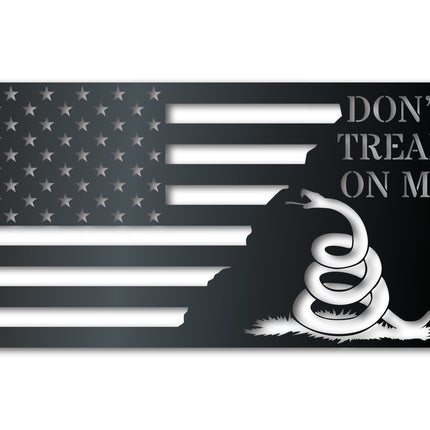 Metal Don't Tread on Me Wall Art | American Flag Sign | Indoor Outdoor | Up to 46" | Over 20 Color Options