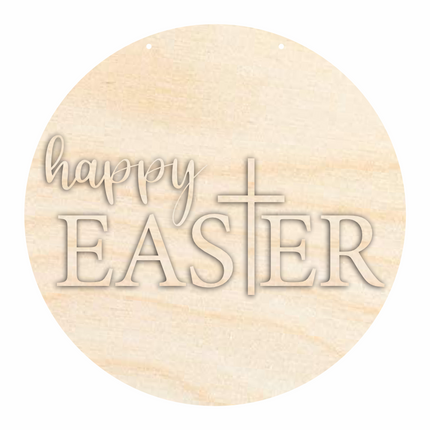 Unfinished Wood Happy Easter Cross Door Sign Kit | Wood Craft Cutouts | 1/4" Thick |