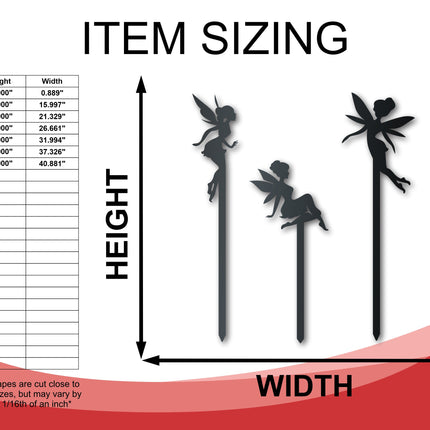Metal Fairy Garden Stakes | Metal Garden Set | Outdoor | Up to 24" | Over 20 Color Options